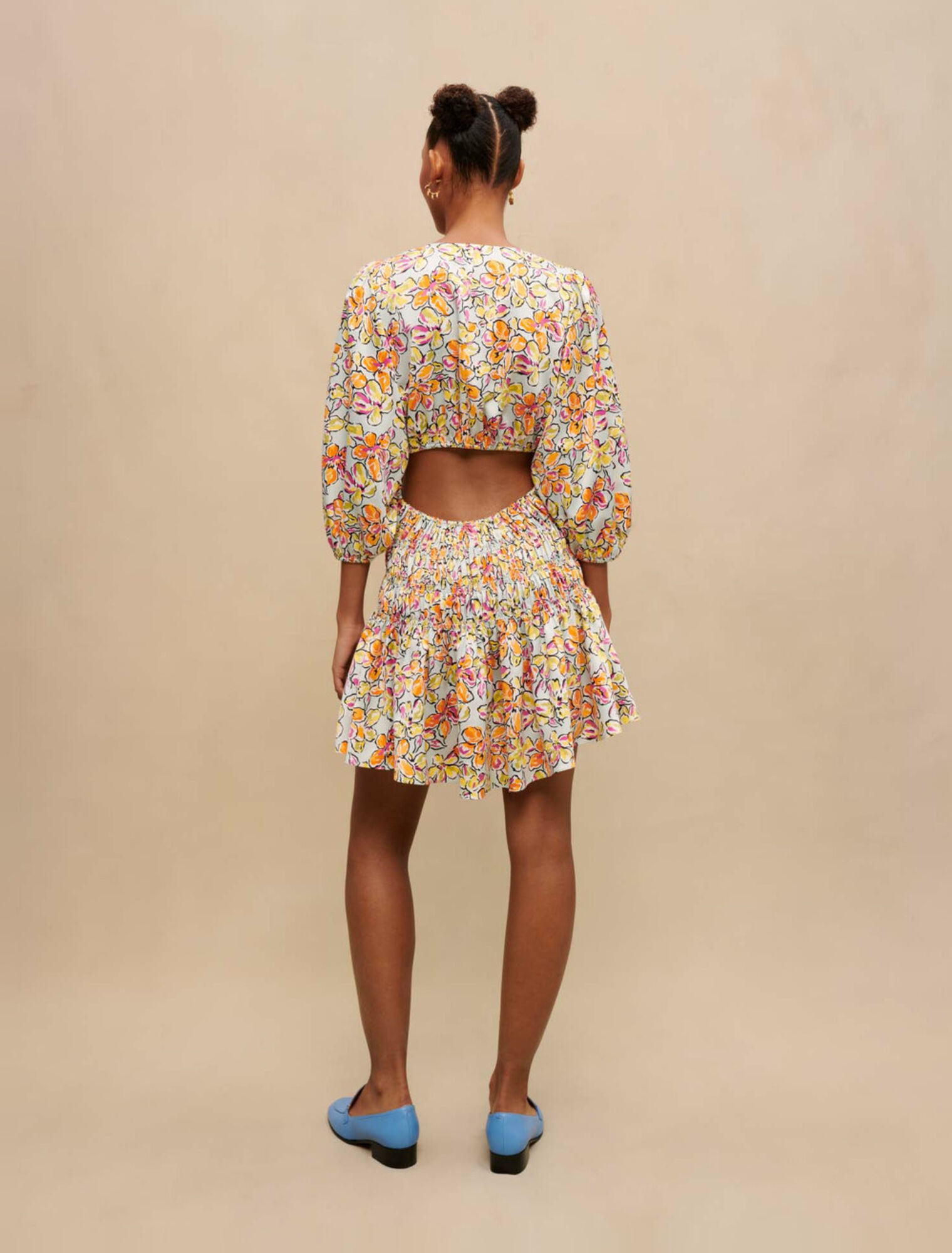 Floral print short dress
