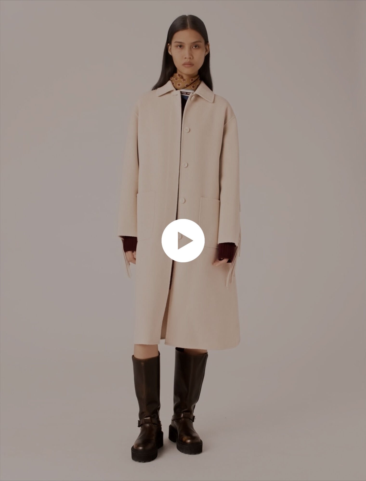 Manteau long en laine