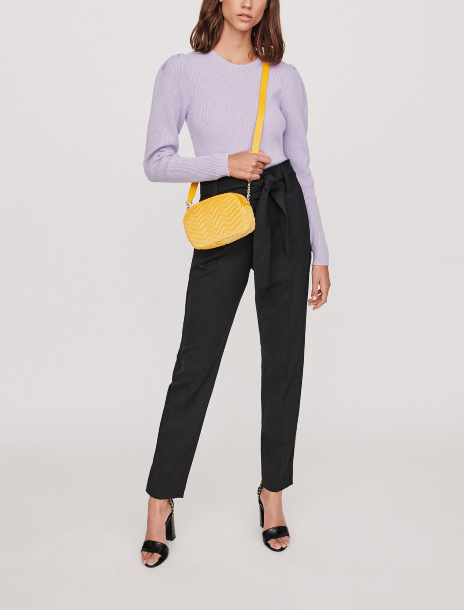 Belted high-waisted trousers