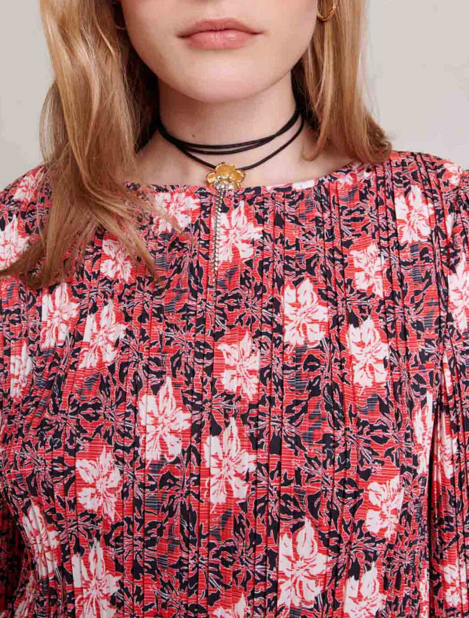 Robe courte à fleurs