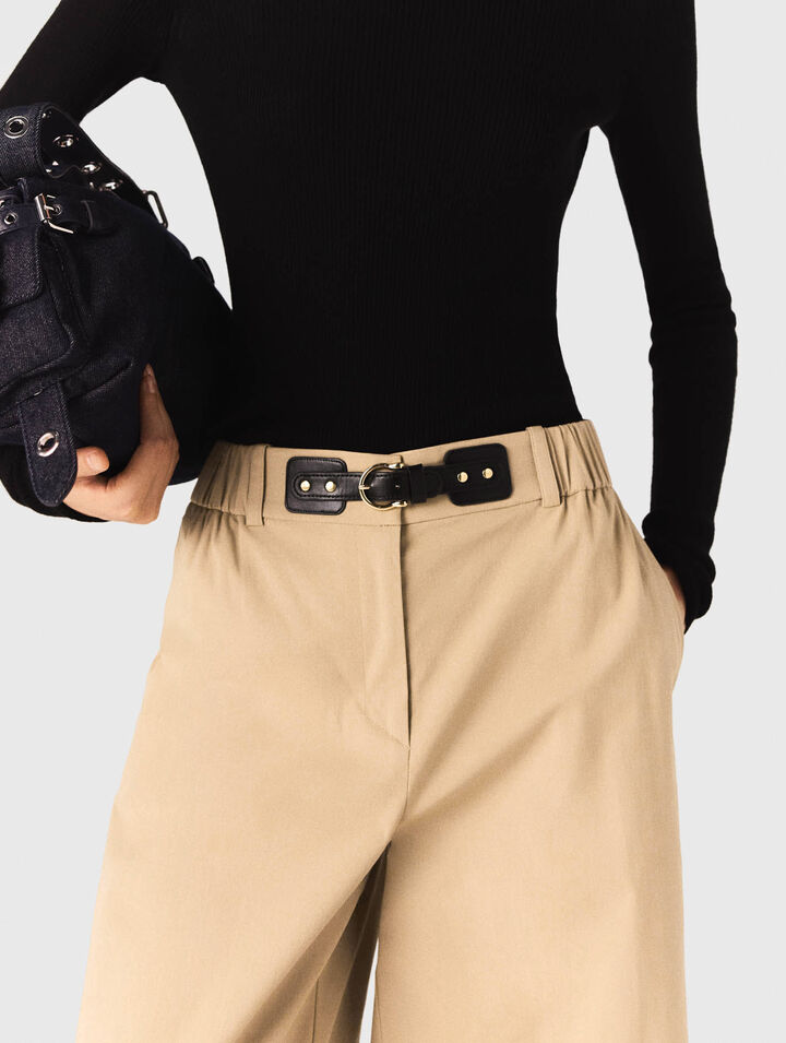 Pantalon large en coton
