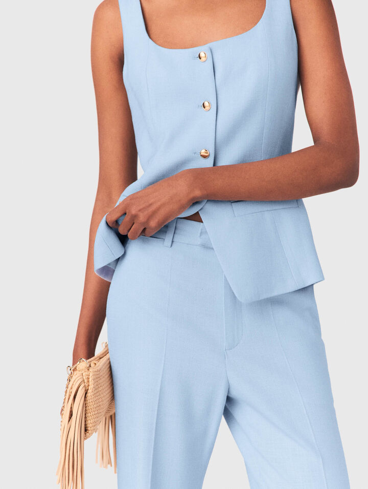 Pantalon de tailleur &agrave; plis