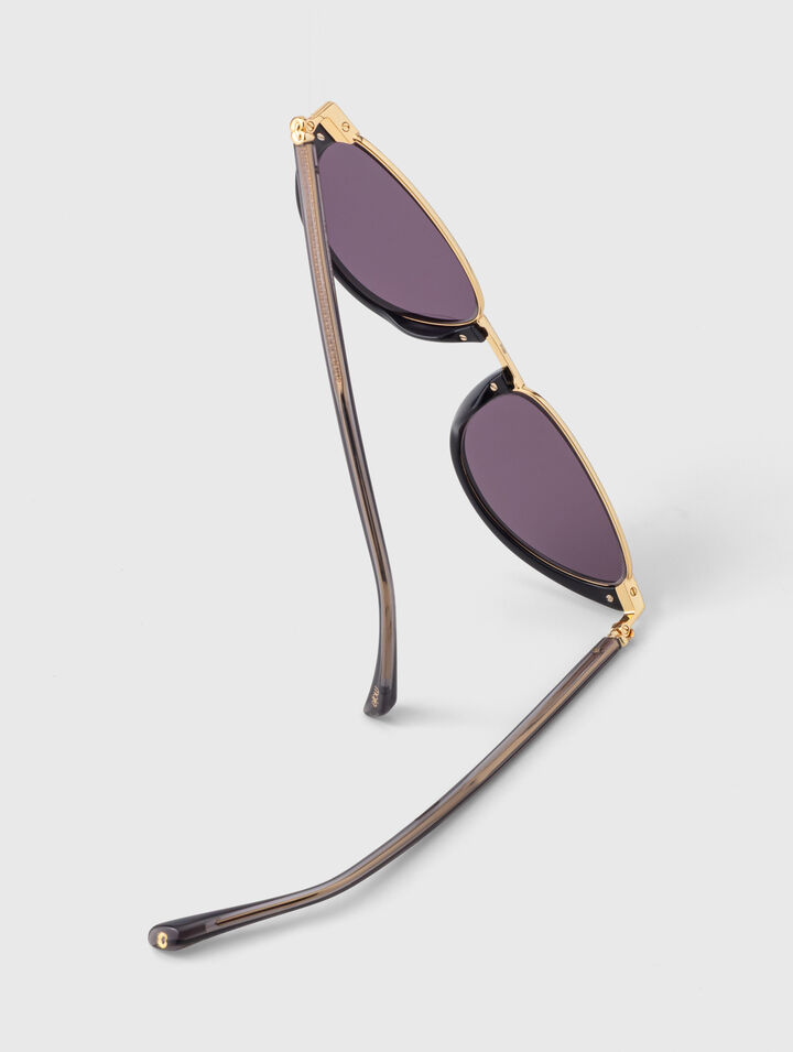 Lunettes cat eyes m&eacute;tal et ac&eacute;tate