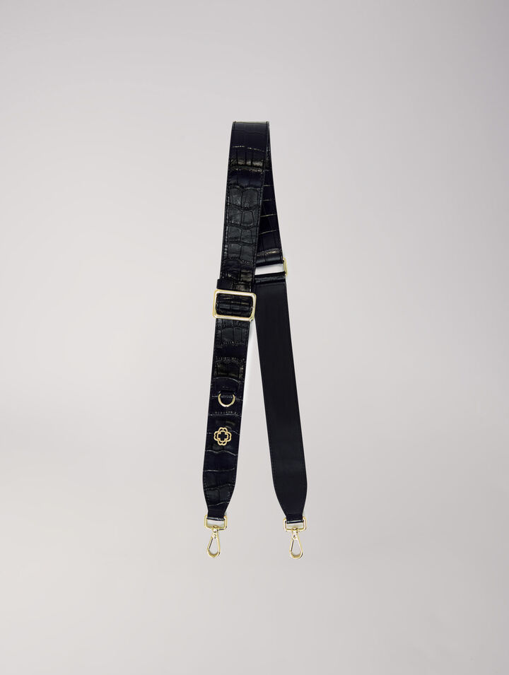 Bandoulière en cuir effet croco