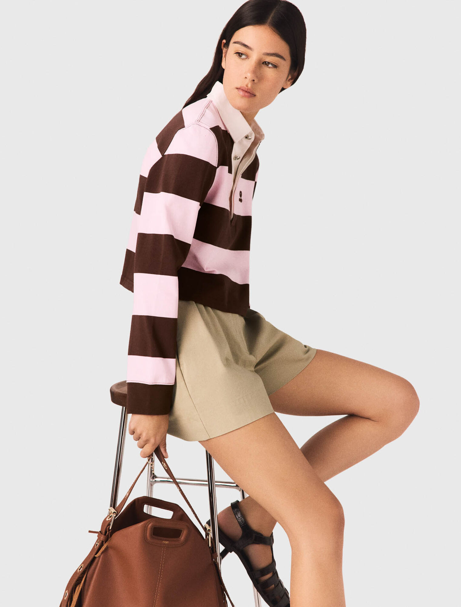 Striped polo sweatshirt