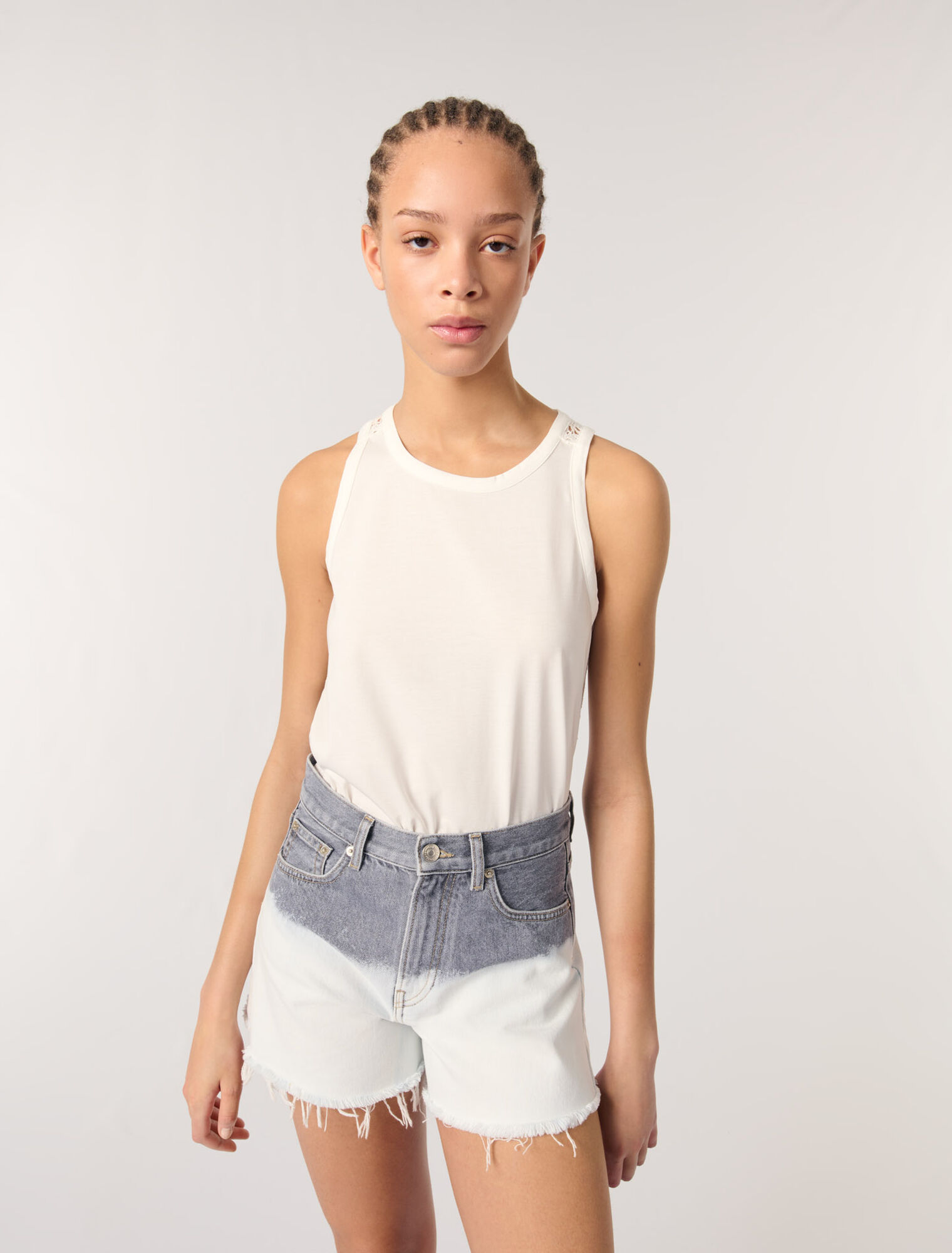 Short en denim tie & dye