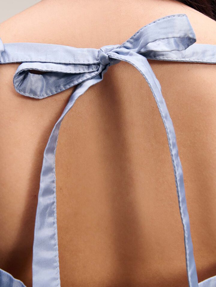 Top en organza motif floral