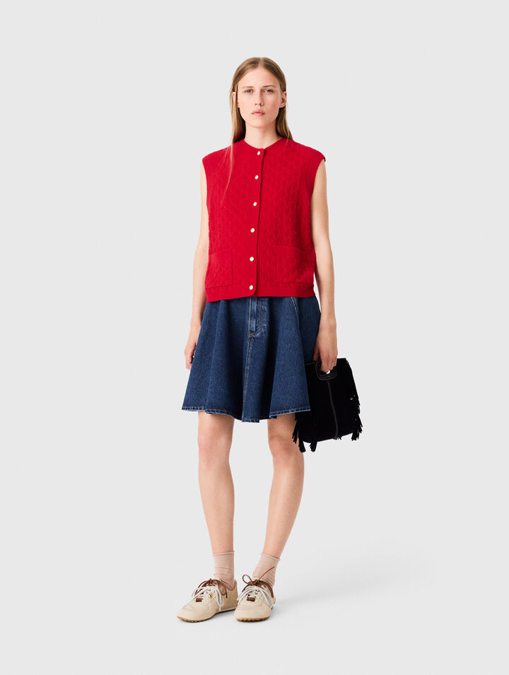 Top sans manches en maille