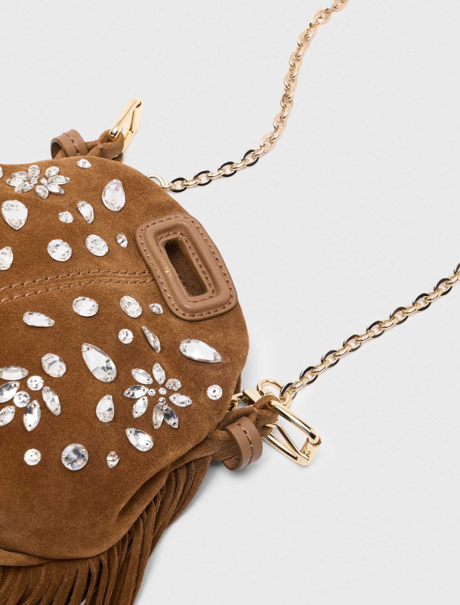 Sac Miss M micro en suède à strass