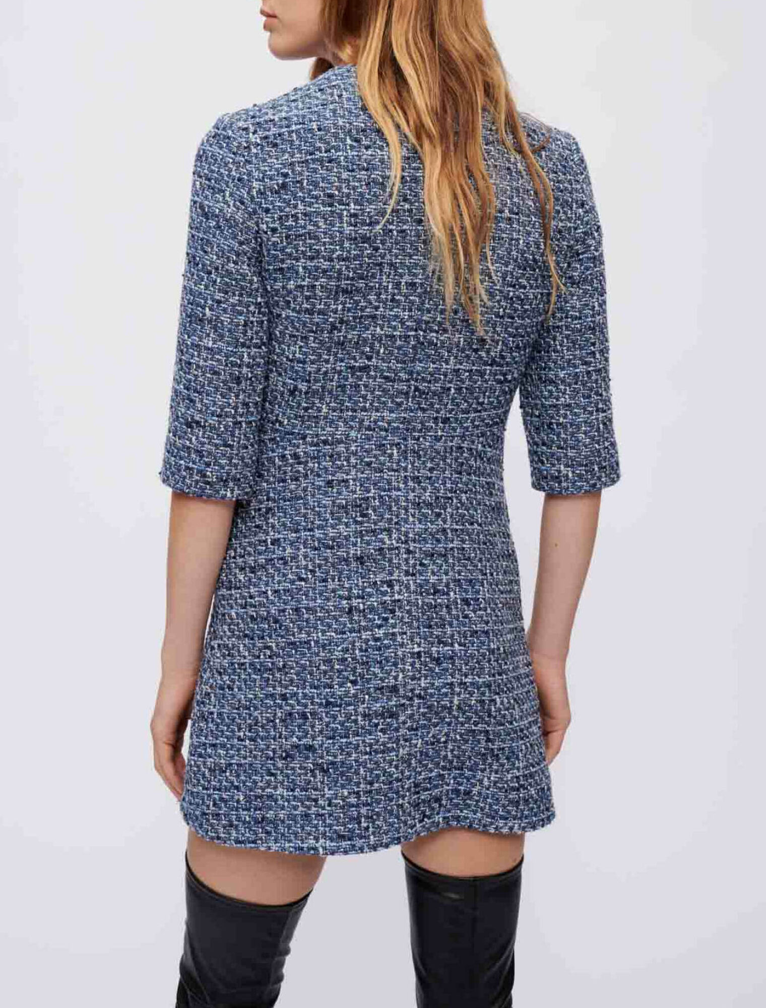 Robe en tweed appuyée à la taille