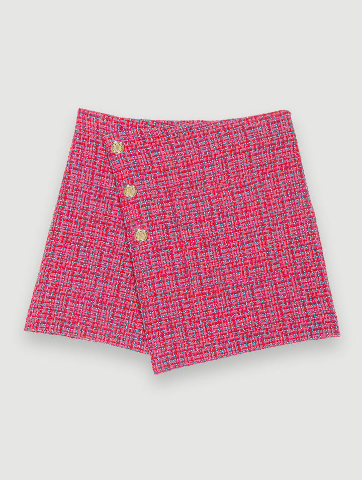 Wrap skirt in tweed
