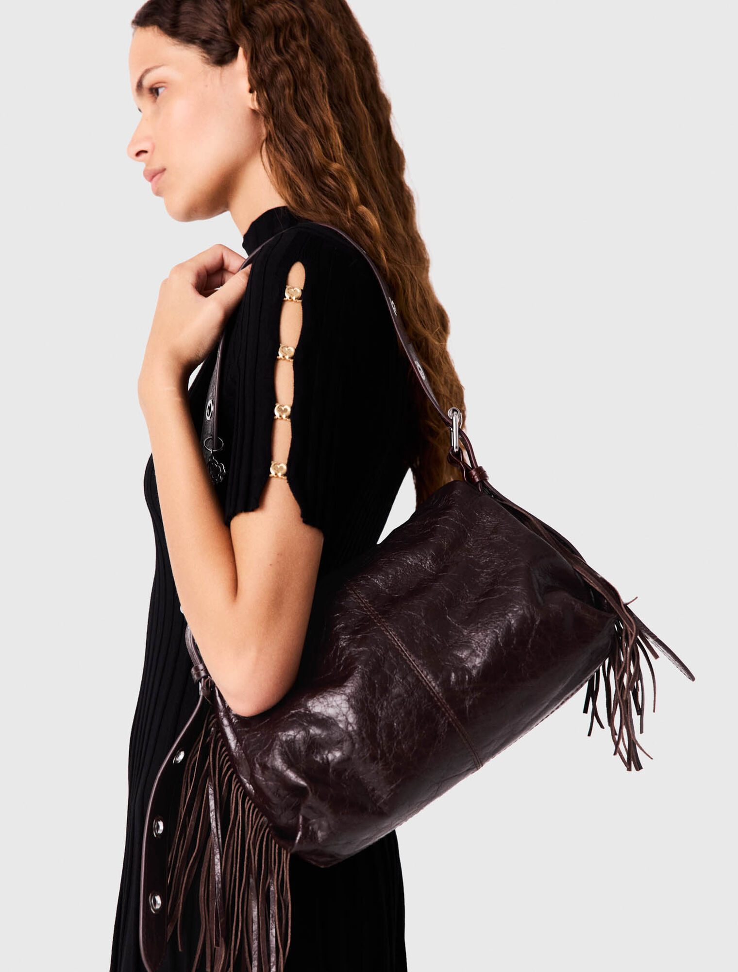 Sac Miss M en cuir craquel&eacute;