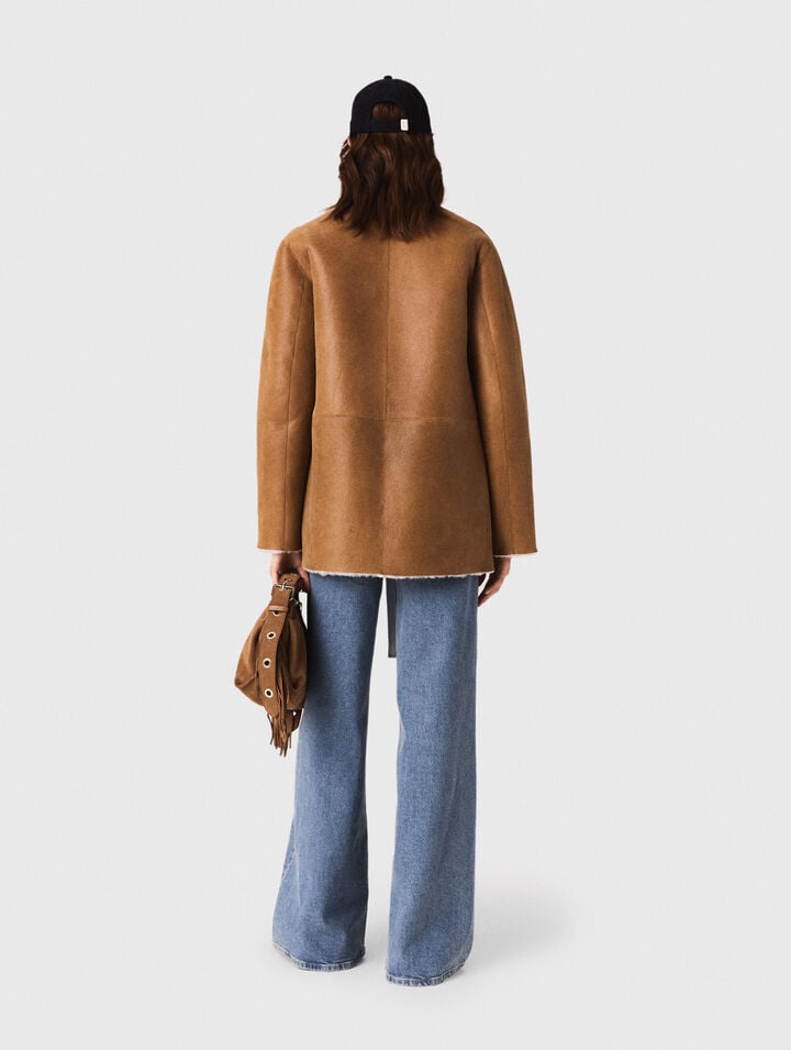Manteau réversible en cuir
