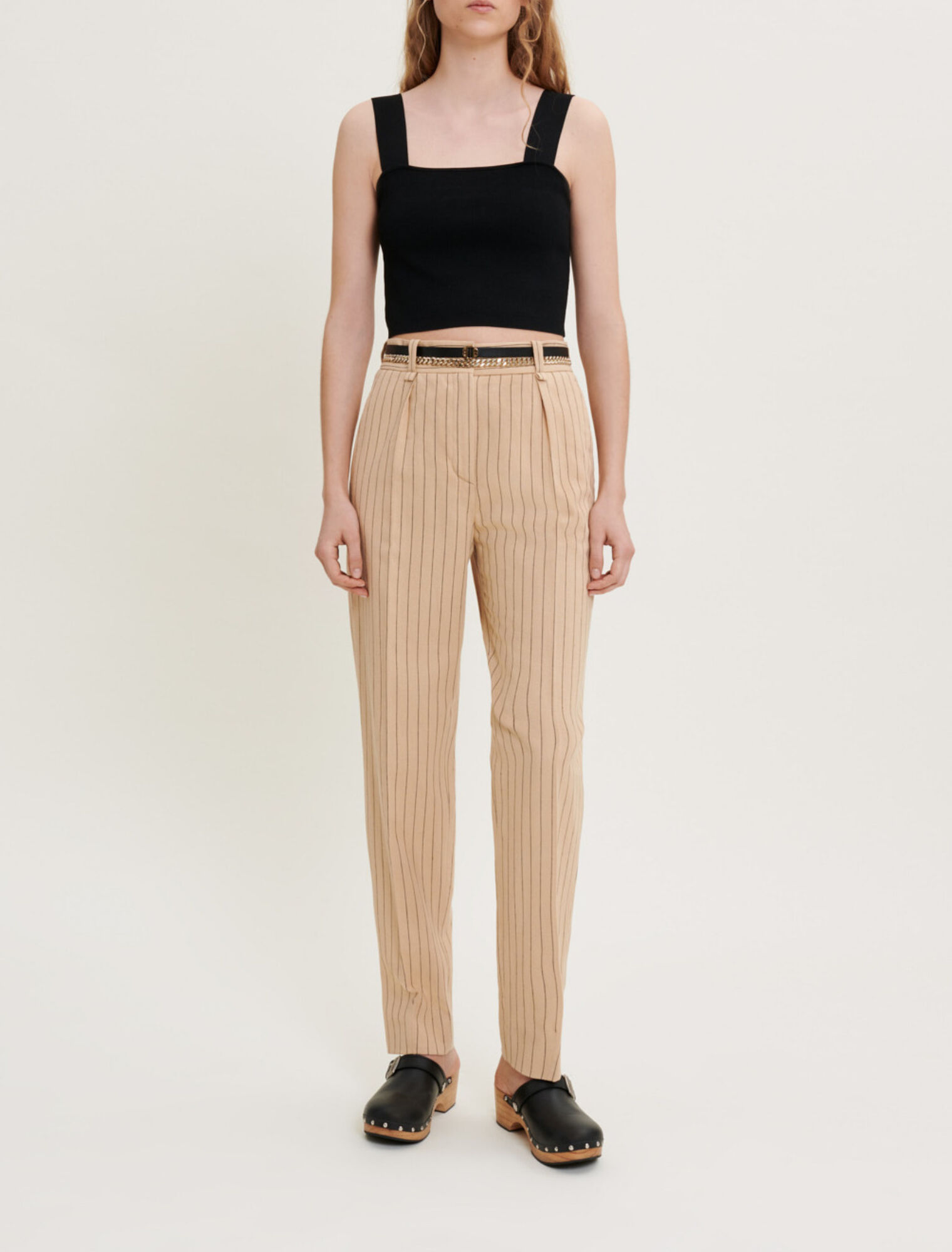 Pantalon ajusté à rayures