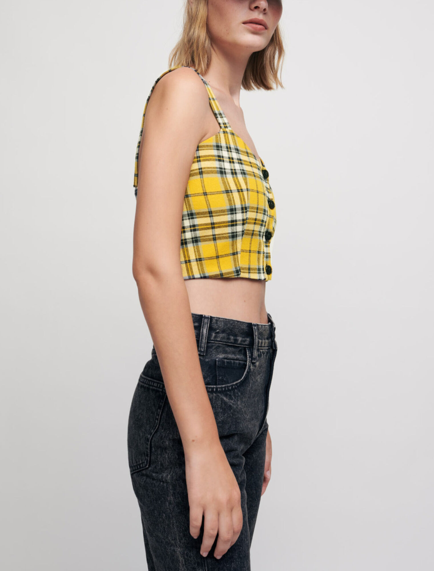 Tartan plaid crop top