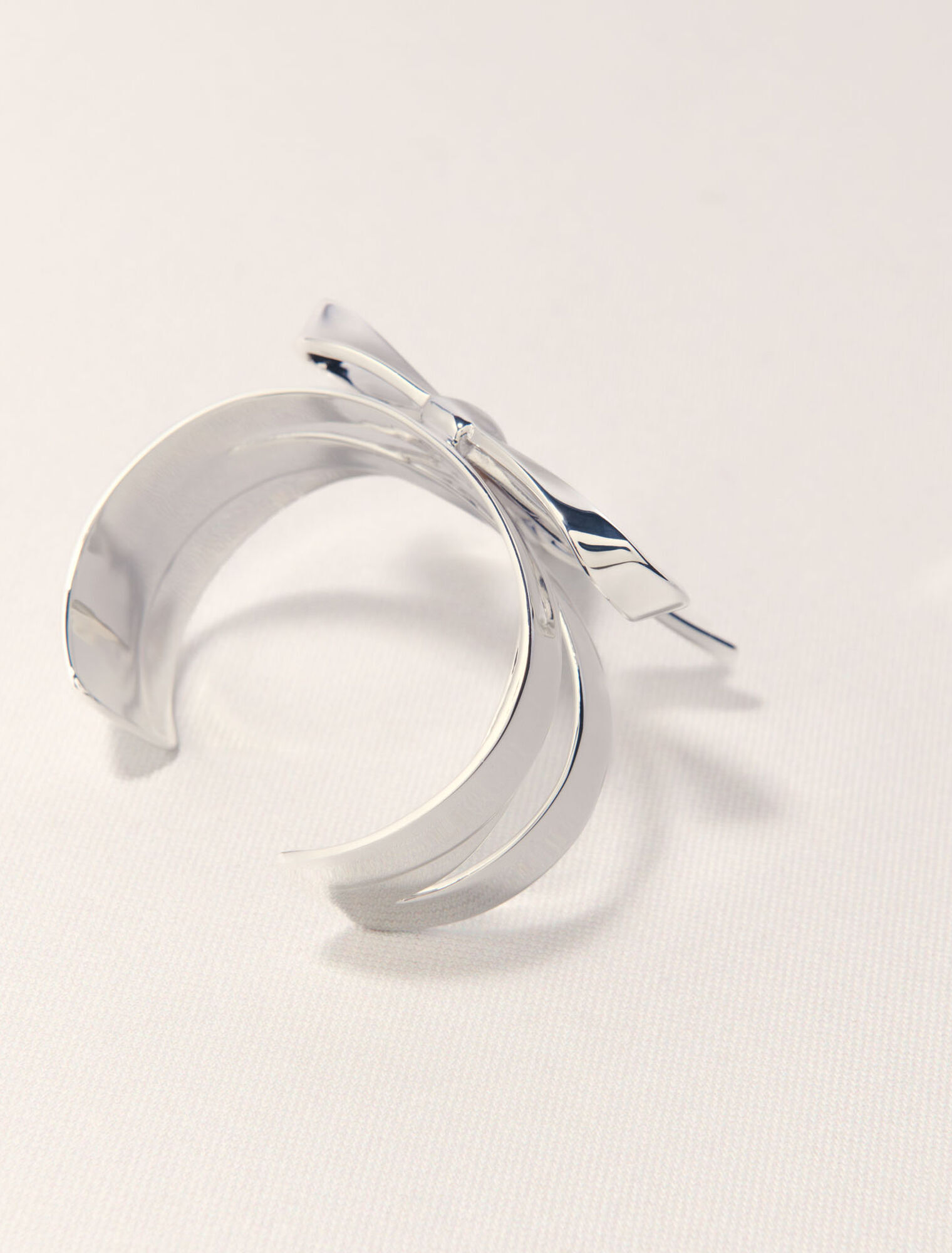 Silver bow cuff