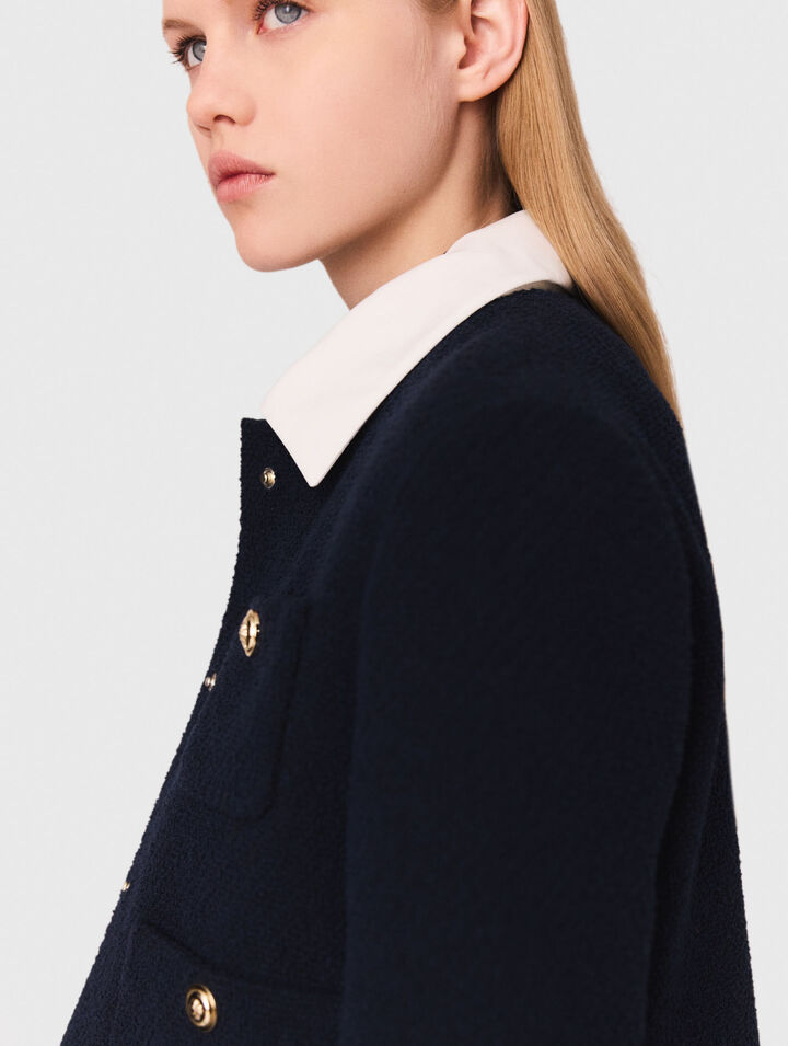 Veste courte tweed et col amovible