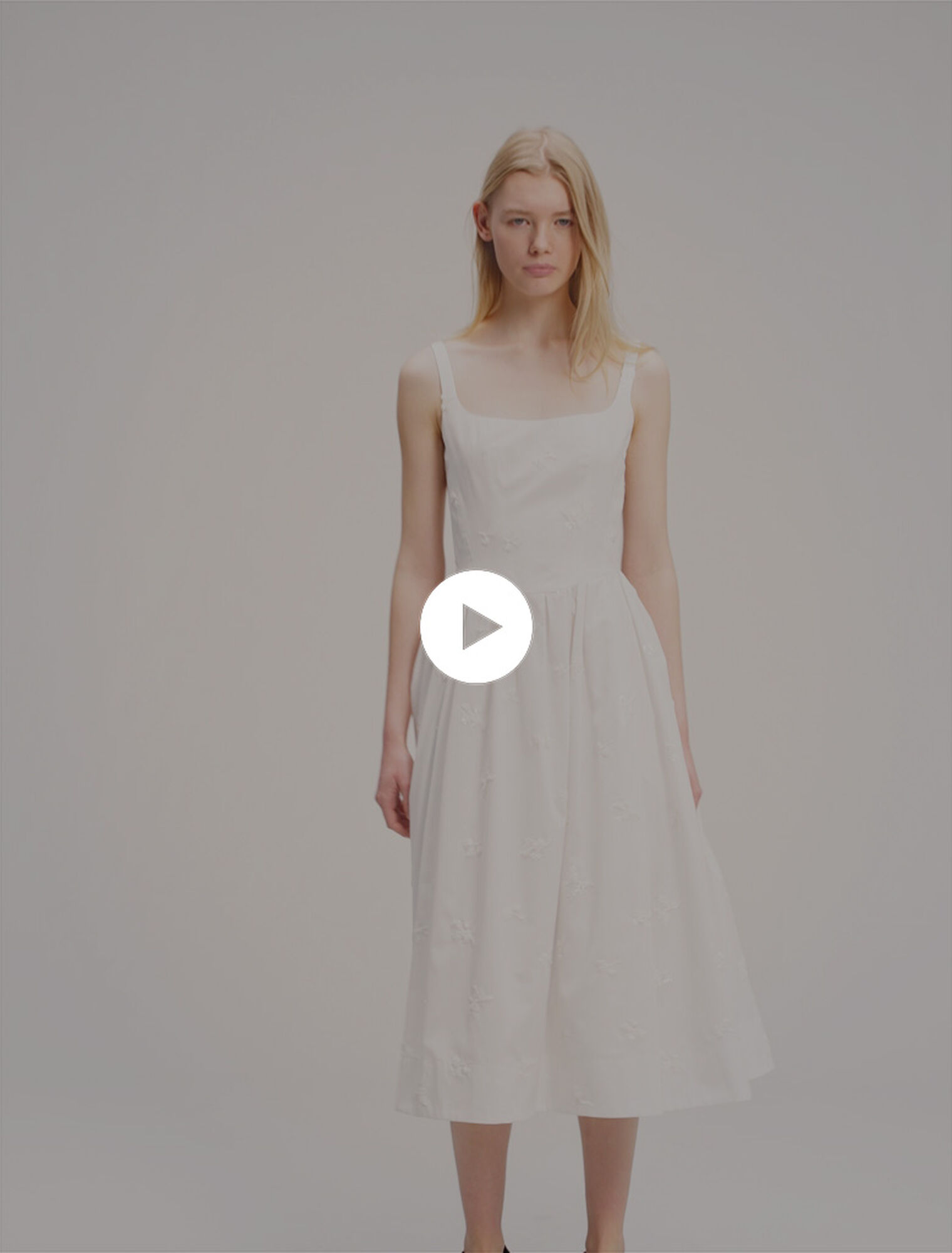 Embroidered cotton midi dress