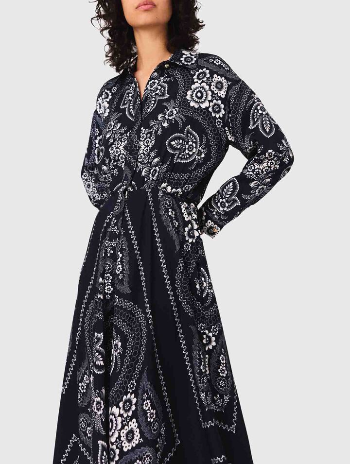 Robe longue fluide imprimée