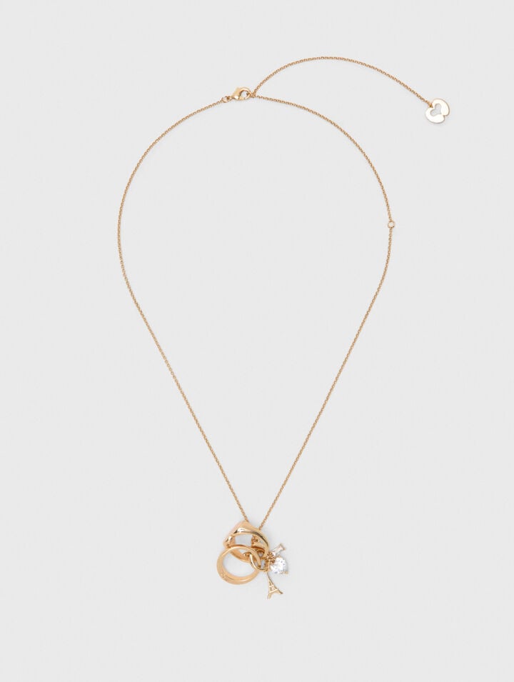 Goldtone necklace with ring details