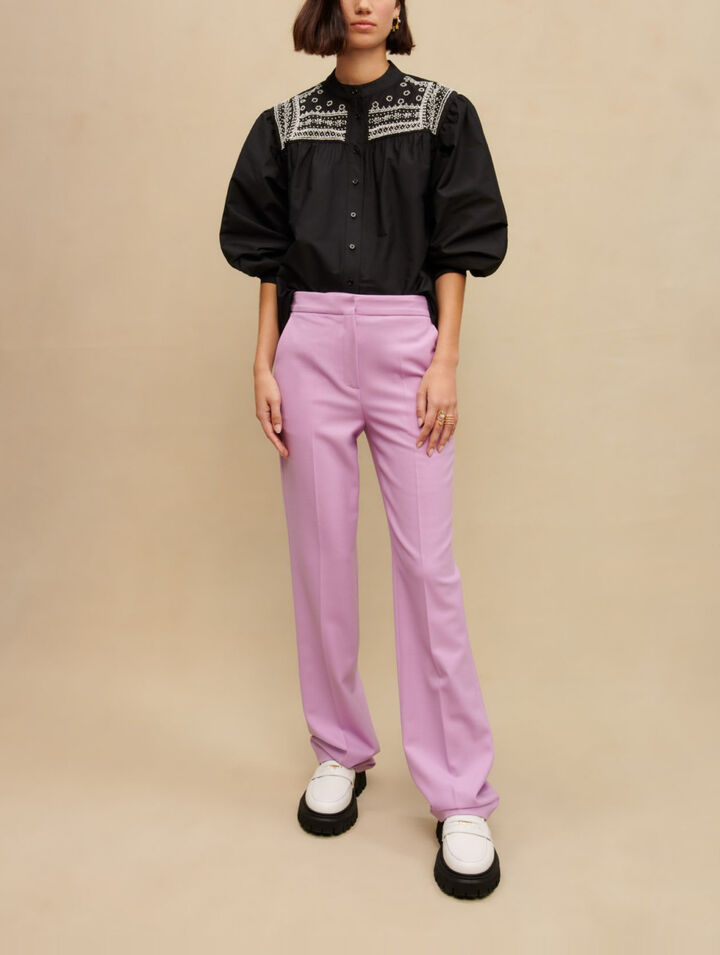 Chemise à détails brodés