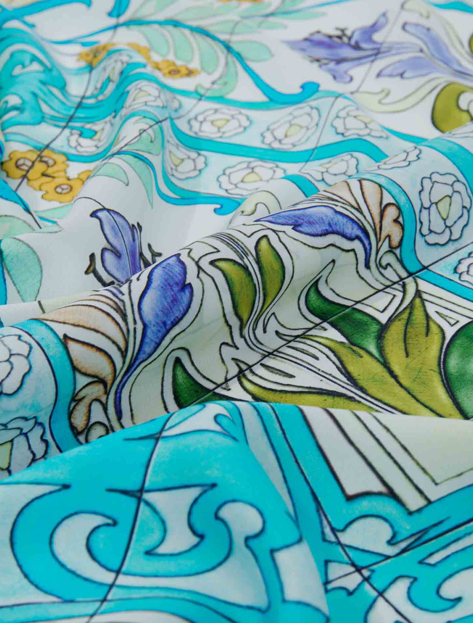 Foulard en soie imprimé Mozaïque