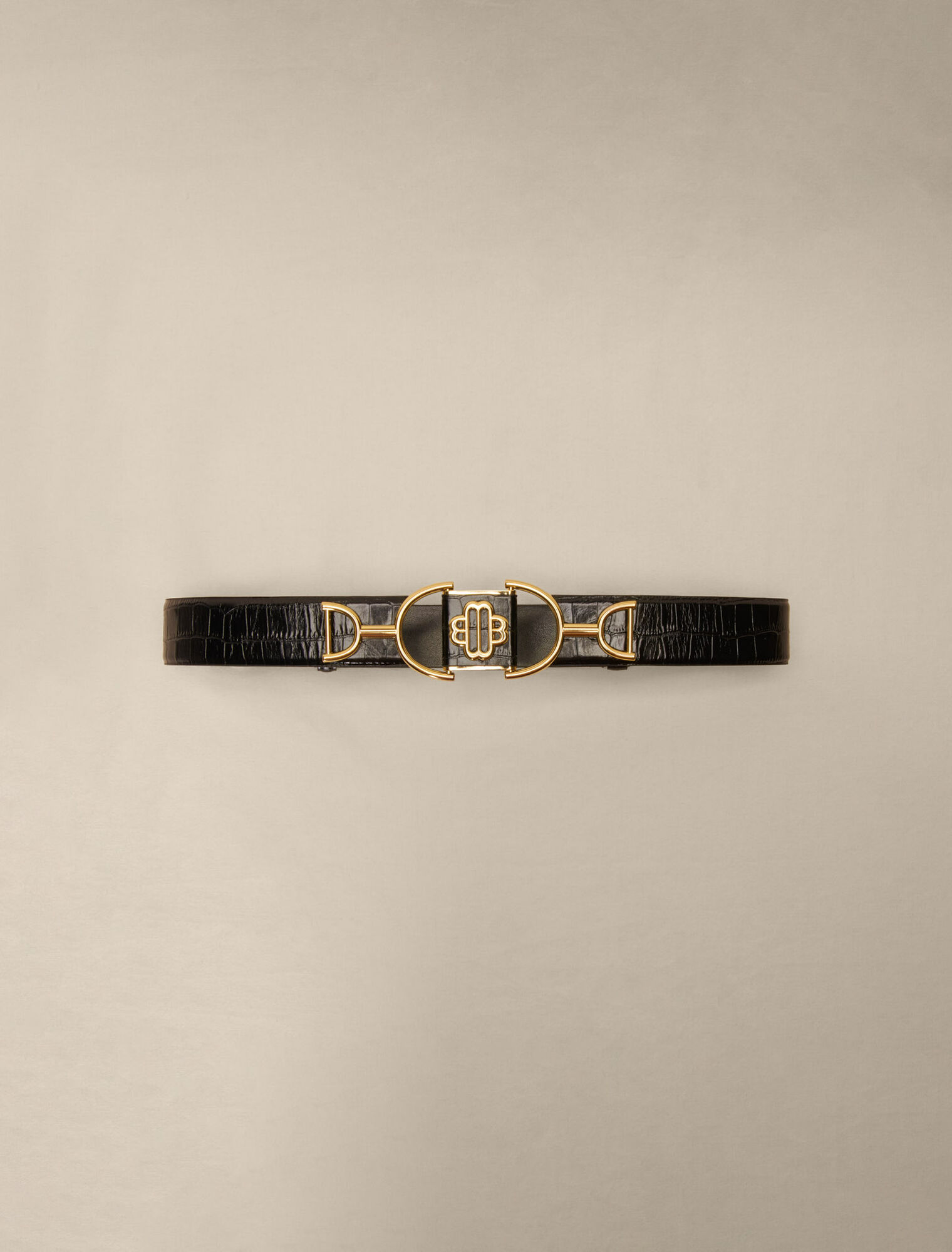 Ceinture large en cuir lisse