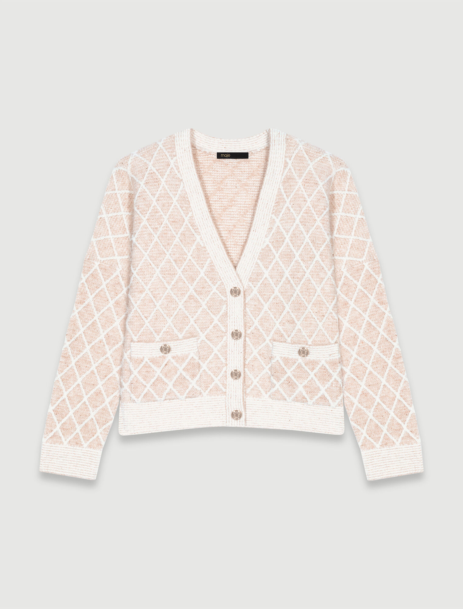 Cardigan en maille à carreaux