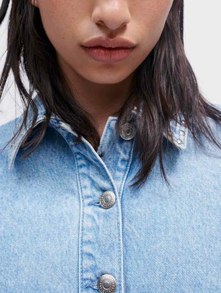 Denim jacket with studs