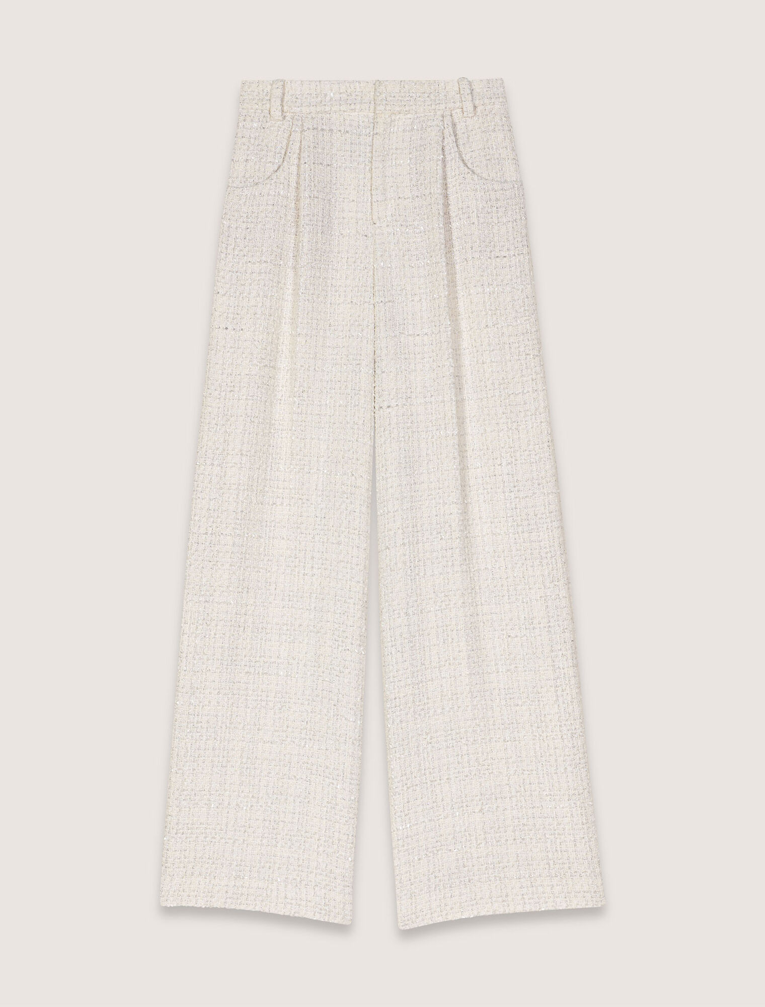 Pantalon large en tweed