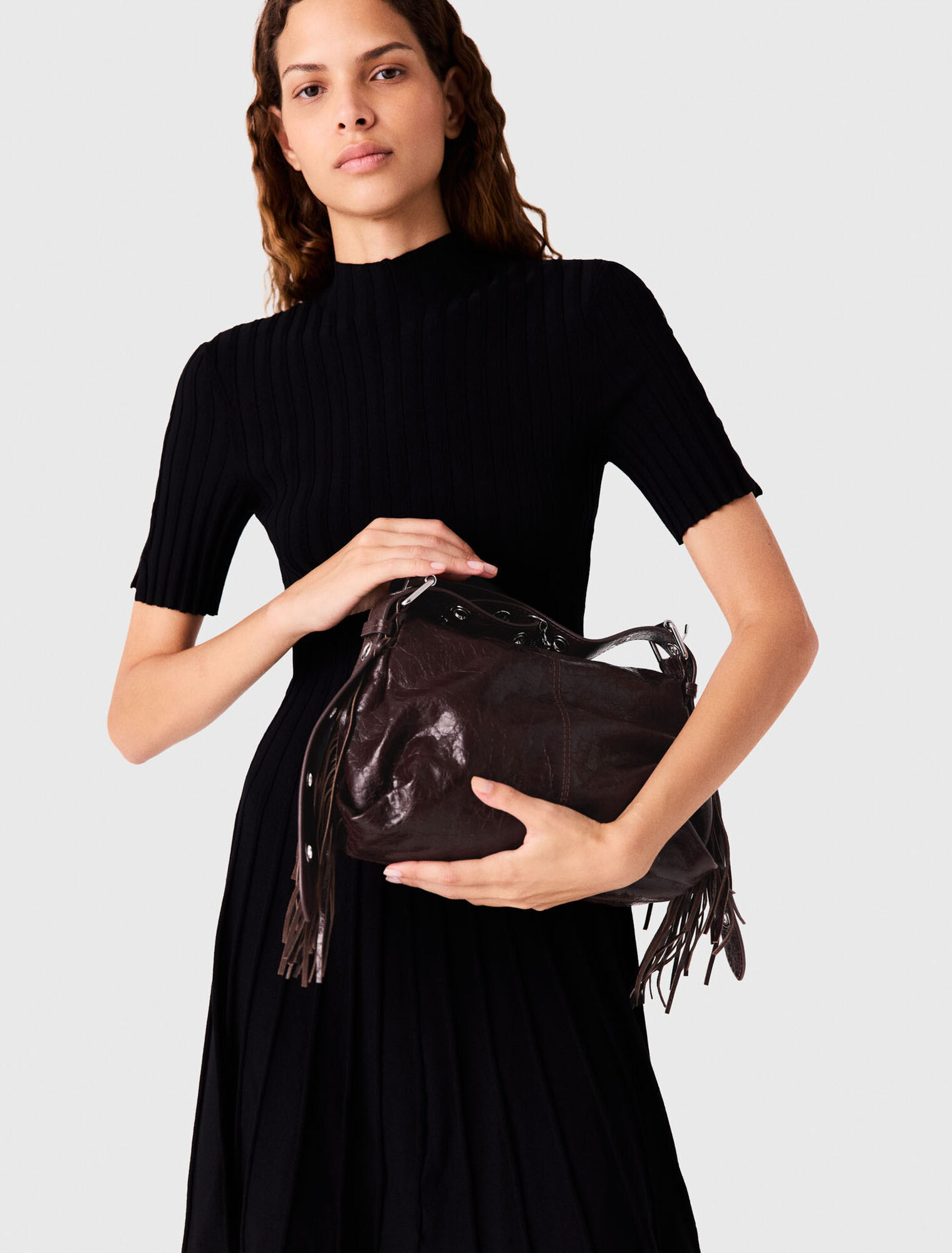 Sac Miss M en cuir craquel&eacute;