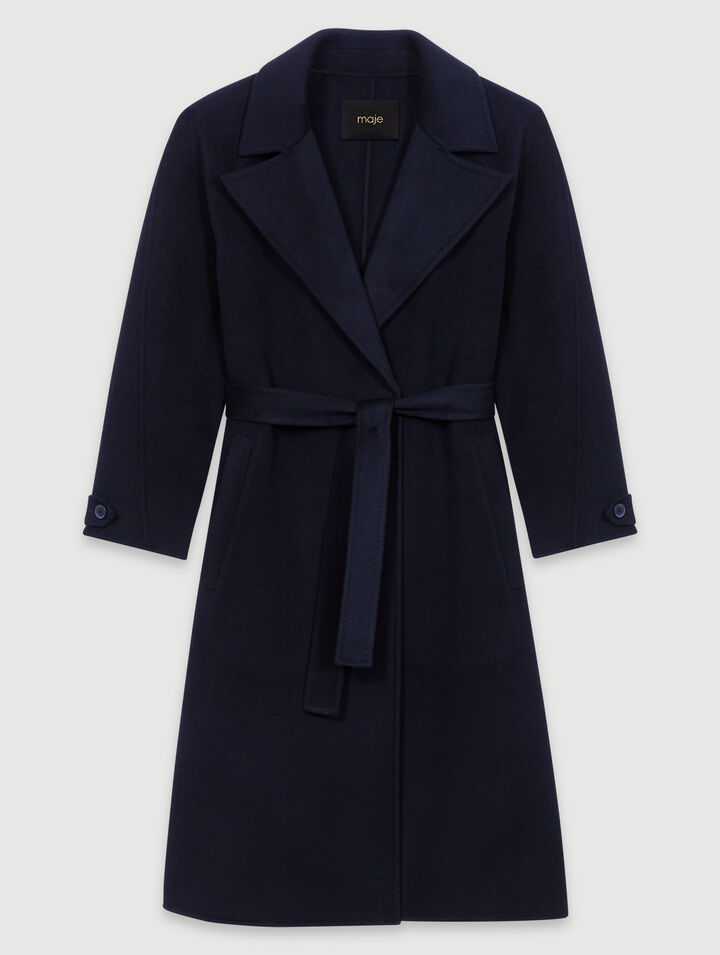 Double-faced mid-length coat