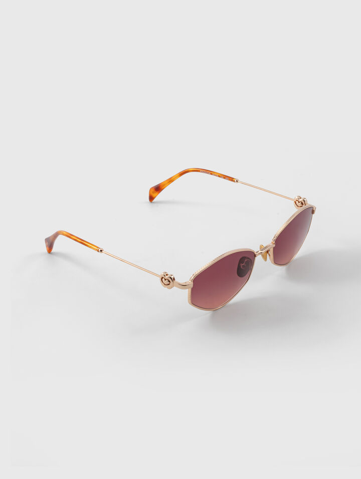 Lunettes ovales facett&eacute;es en m&eacute;tal