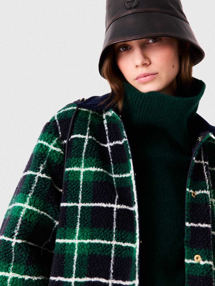 Reversible curly parka