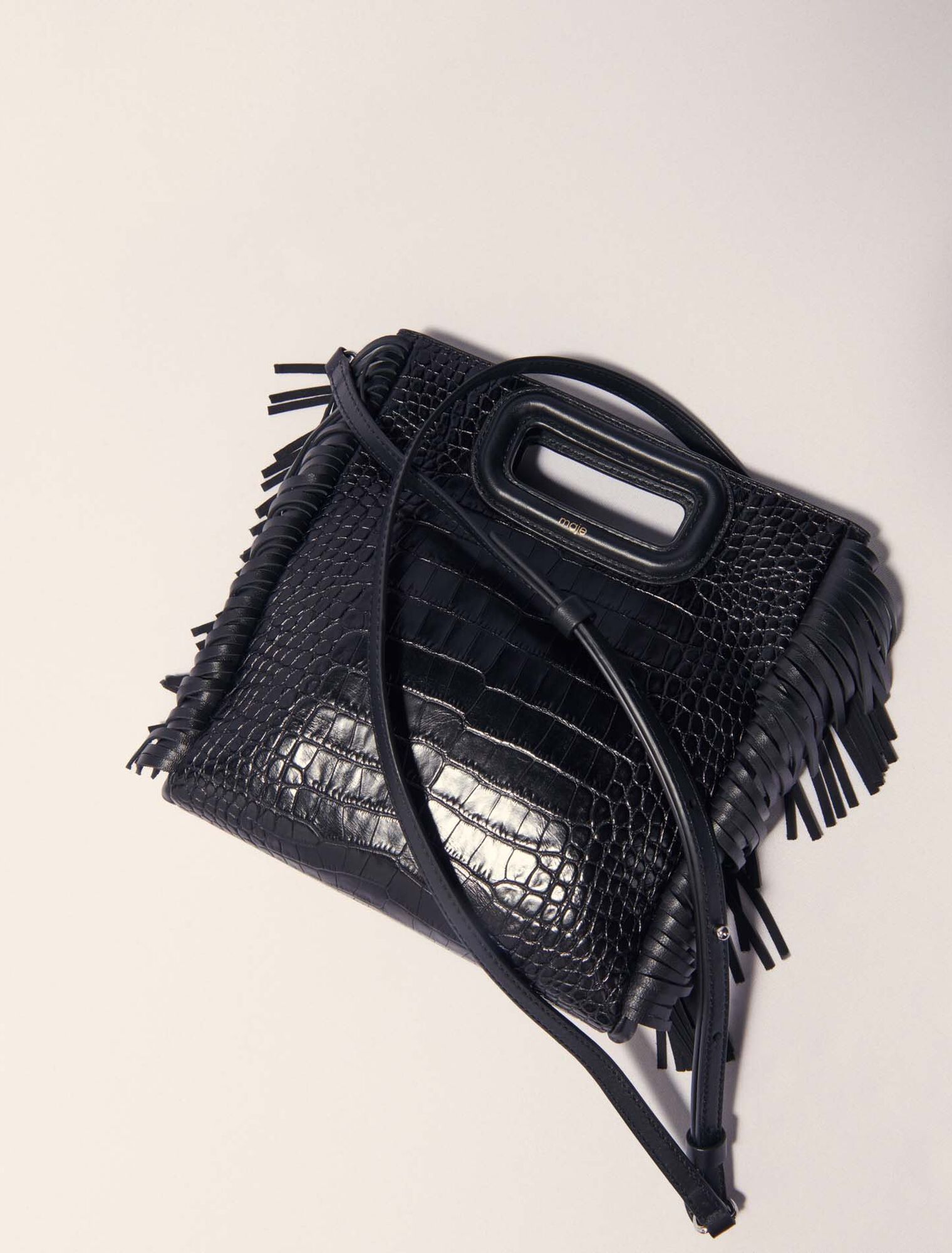 Sac M en cuir effet croco