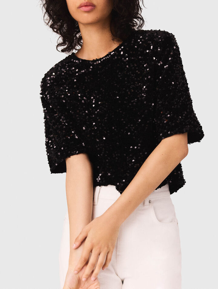 Top en velours et sequins
