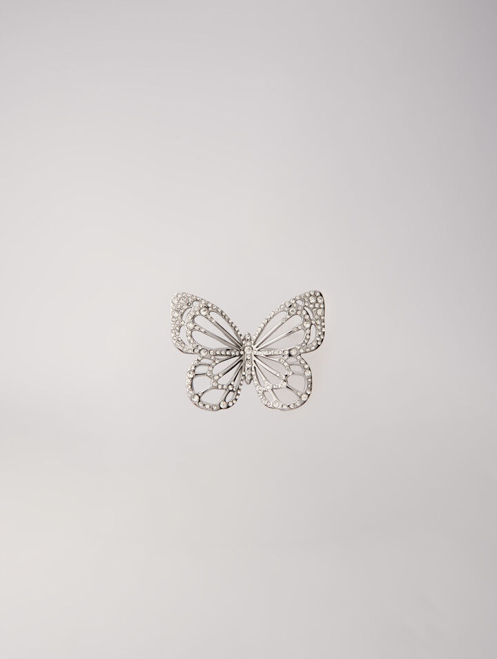 Bague papillon strass