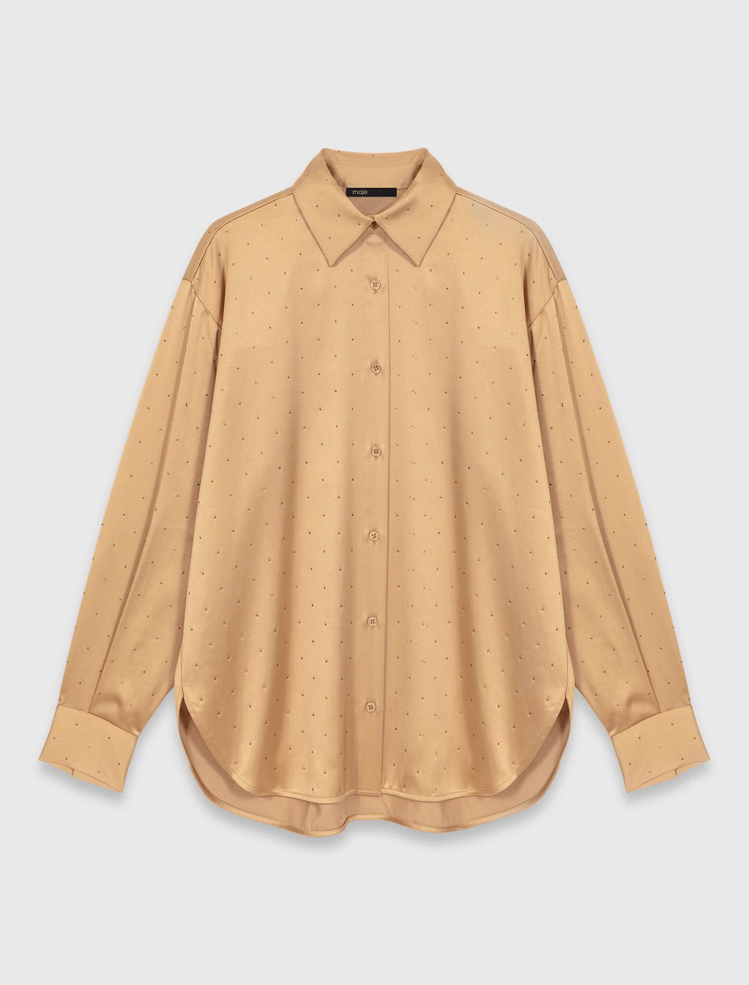 Rhinestone satin shirt