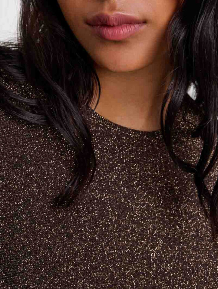 Shiny knit maxi dress