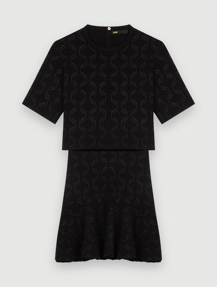 Robe trompe l'œil en maille jacquard