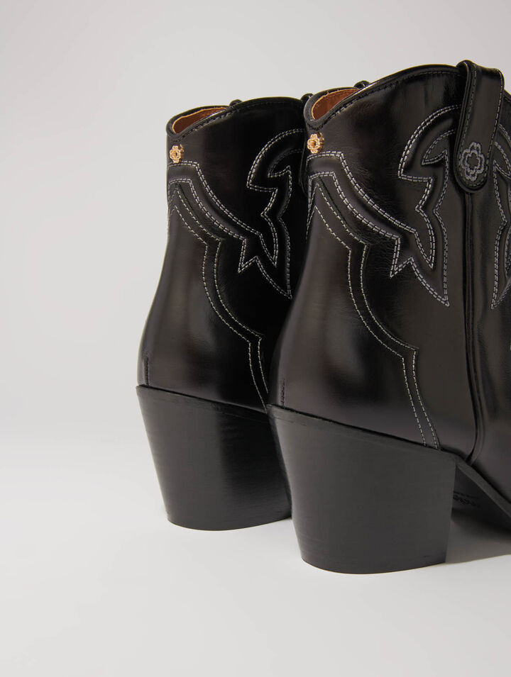 Bottines santiags en cuir