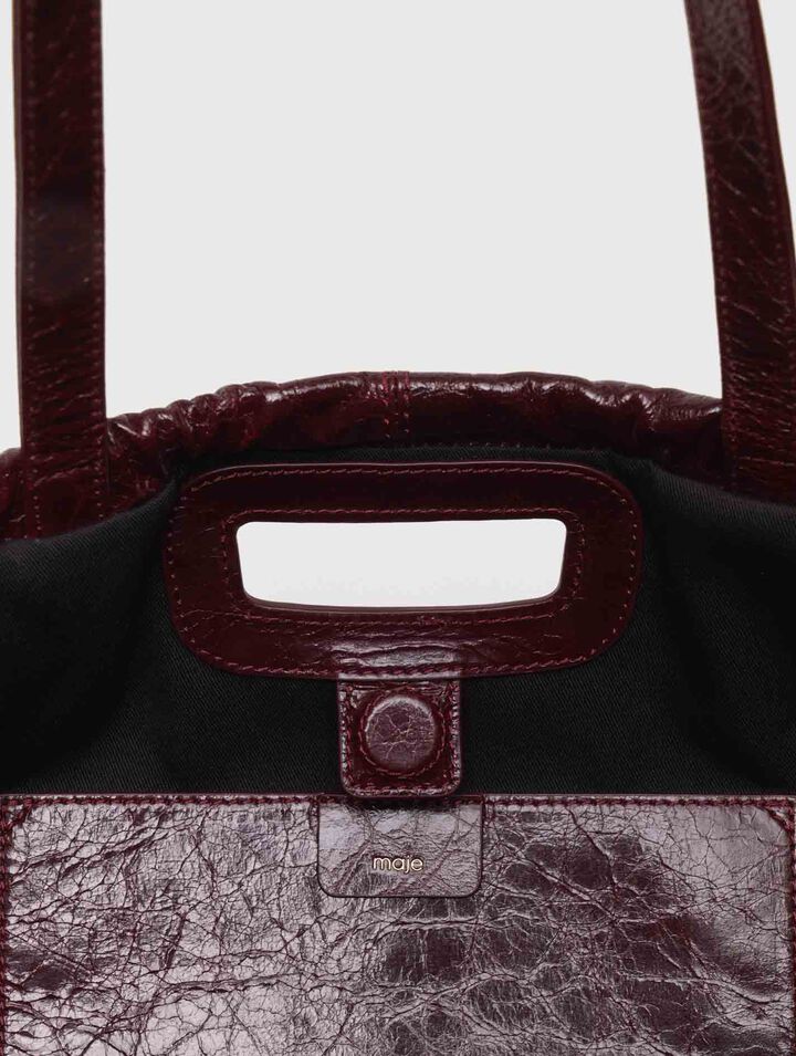 Sac M Tote en cuir craquelé