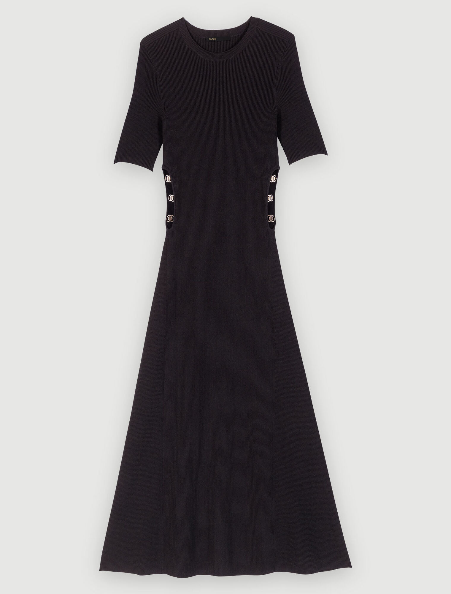 Black long openwork dress