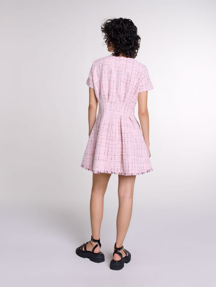 Robe babydoll en tweed