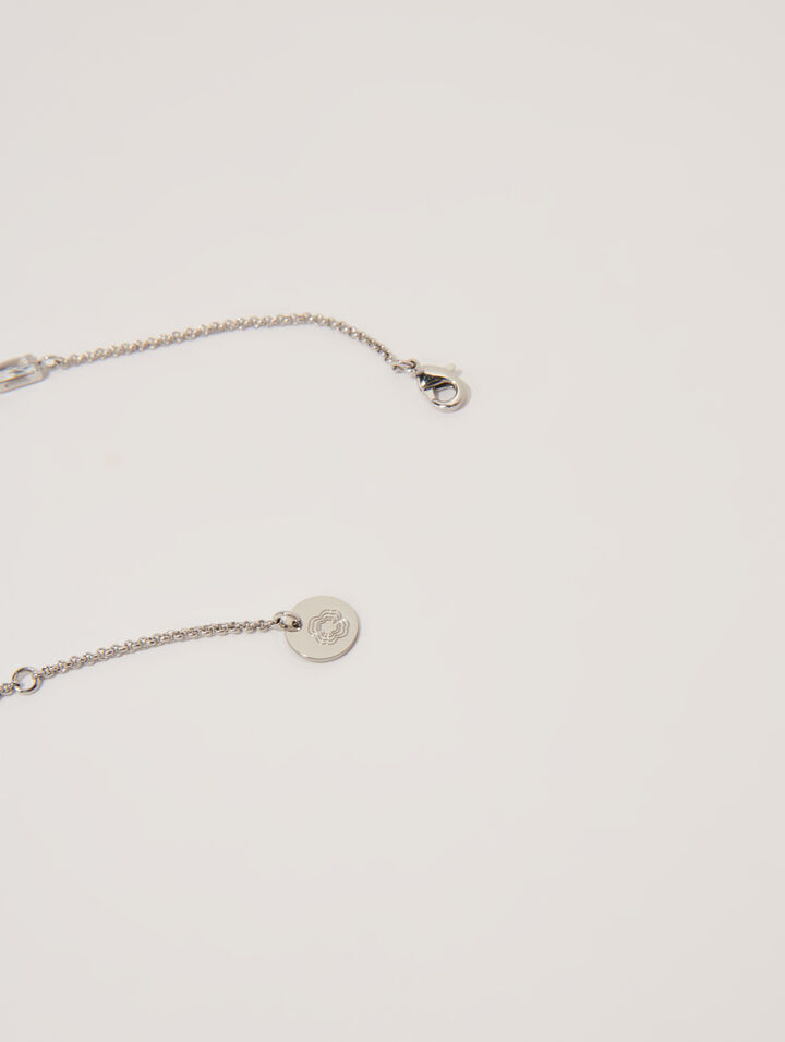 Collier chocker argenté à strass