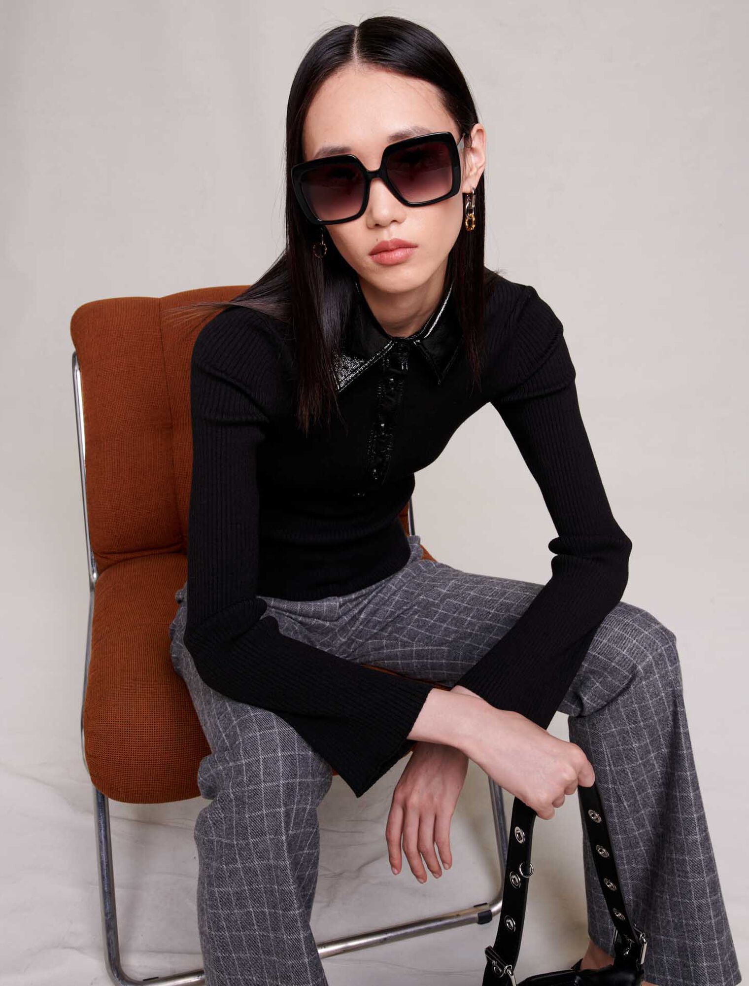 Pull polo en maille