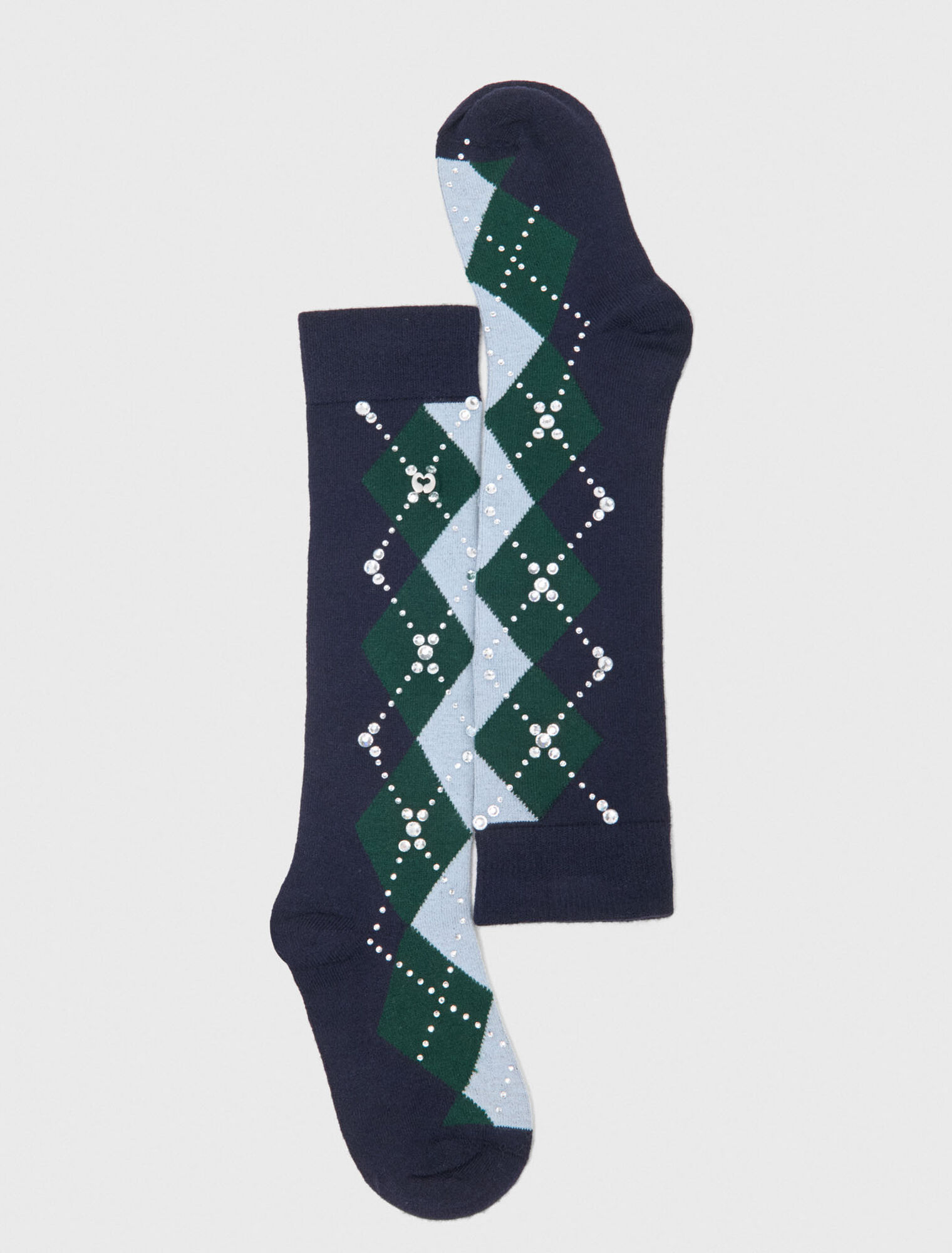 Wool argyle knee-high socks