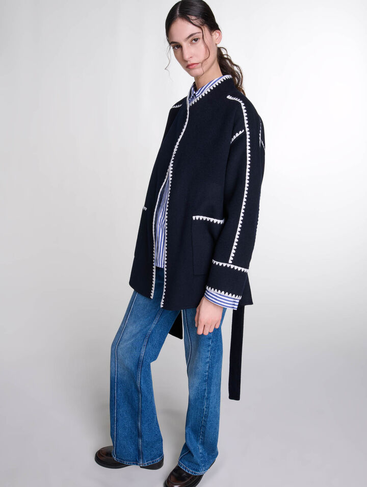 Manteau court double face