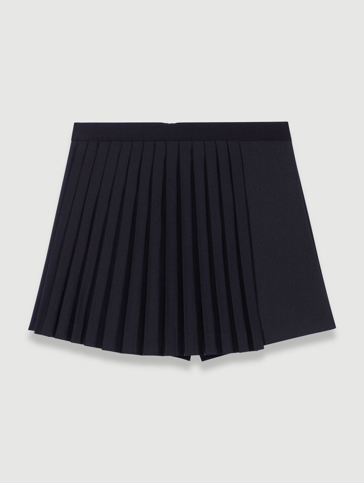 Short droit plissé