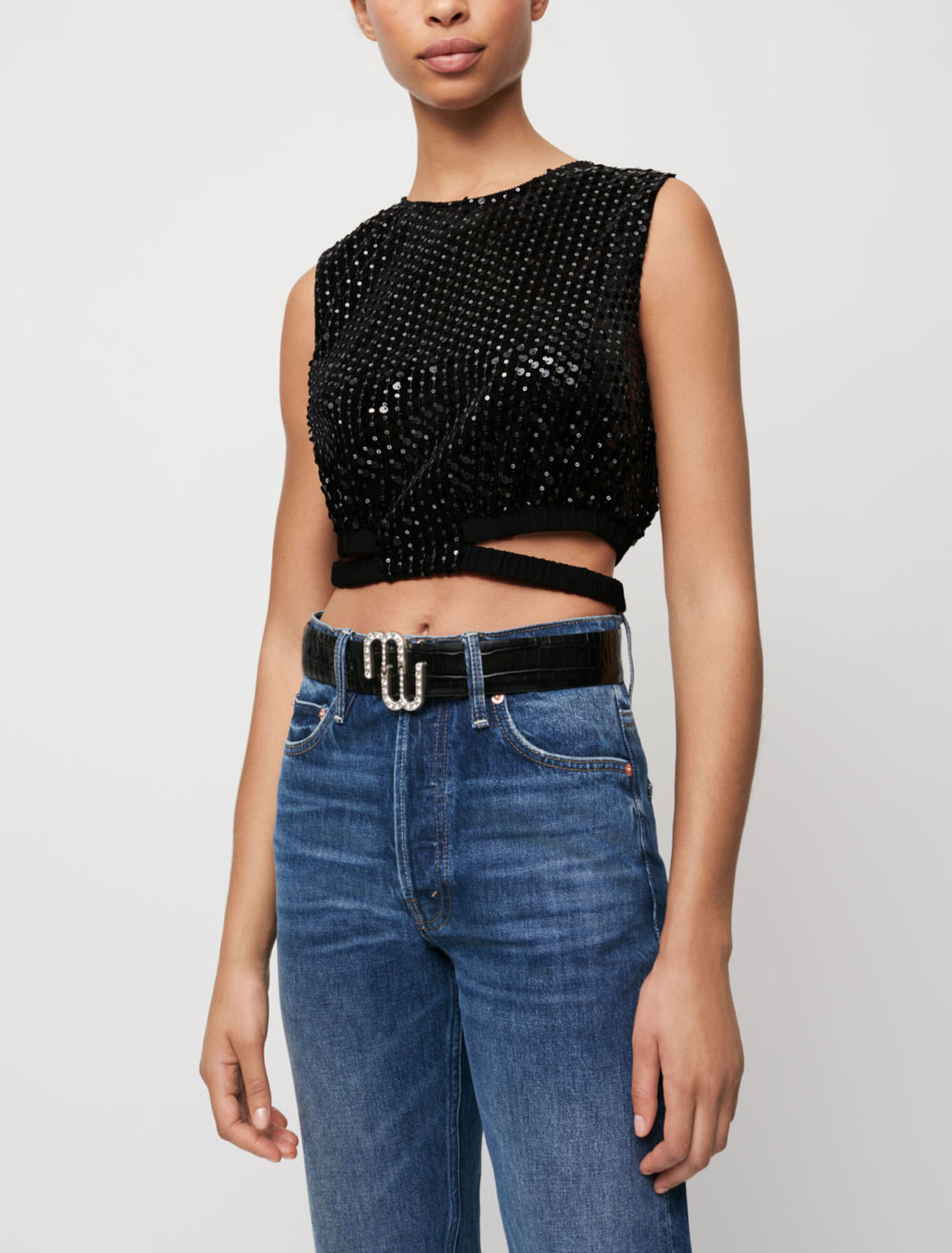 Sequin crop top